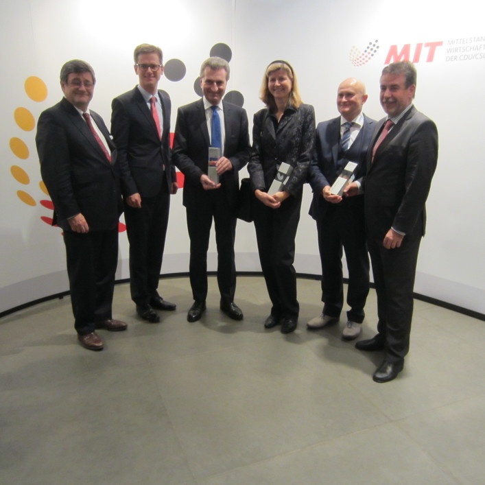 Verleihung des Deutschen Mittelstandspreises 2014 an CompWare Medical. Feierstunde im Allianz-Forum, Berlin.